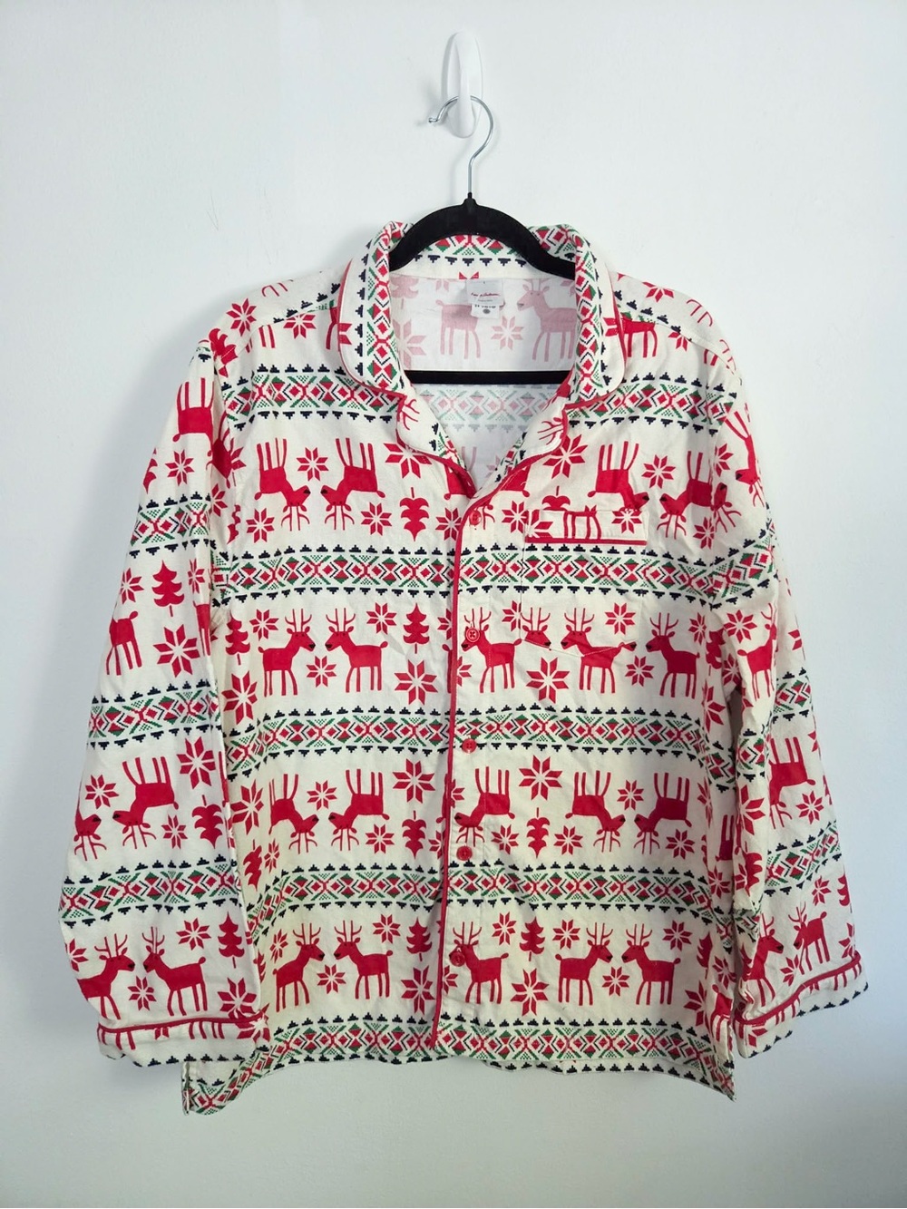 Adult Cream & Red Reindeer Print Jacket